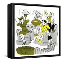 Hazel Cartoon-Ted Key-Framed Stretched Canvas