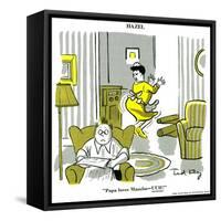 Hazel Cartoon-Ted Key-Framed Stretched Canvas