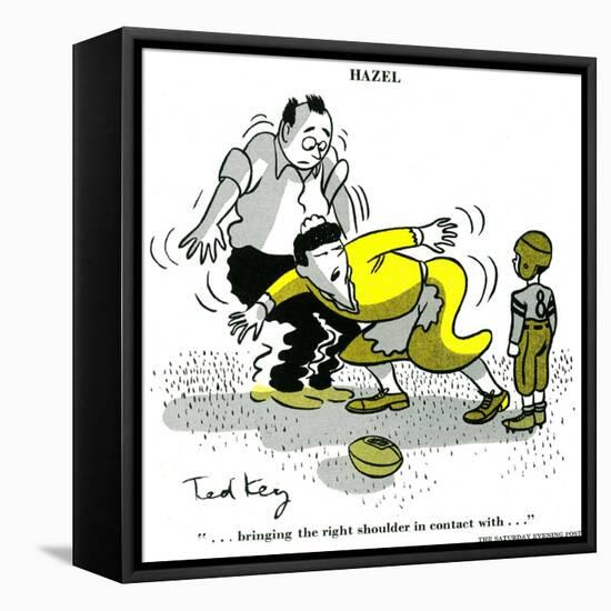 Hazel Cartoon-Ted Key-Framed Stretched Canvas