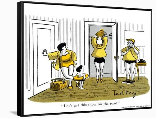 Hazel Cartoon-Ted Key-Framed Stretched Canvas