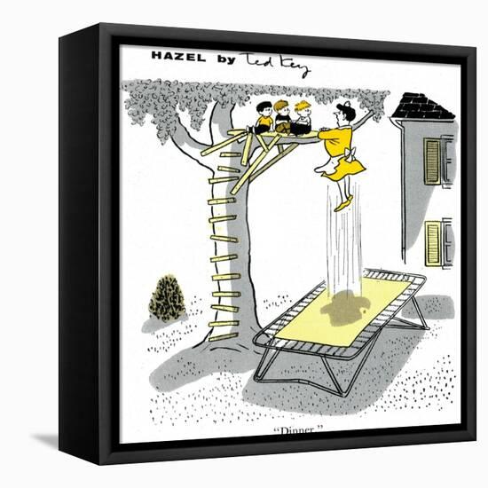 Hazel Cartoon-Ted Key-Framed Stretched Canvas