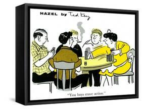 Hazel Cartoon-Ted Key-Framed Stretched Canvas