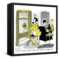 Hazel Cartoon-Ted Key-Framed Stretched Canvas