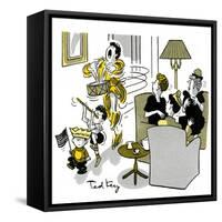 Hazel Cartoon-Ted Key-Framed Stretched Canvas