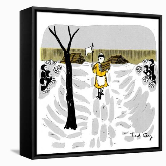 Hazel Cartoon-Ted Key-Framed Stretched Canvas