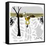 Hazel Cartoon-Ted Key-Framed Stretched Canvas