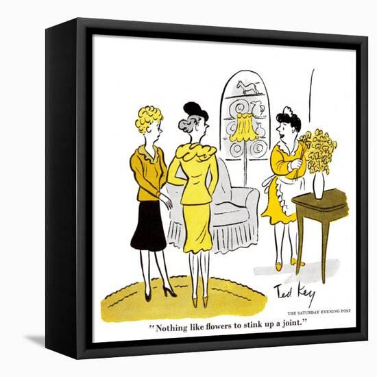 Hazel Cartoon-Ted Key-Framed Stretched Canvas