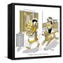 Hazel Cartoon-Ted Key-Framed Stretched Canvas