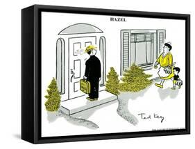 Hazel Cartoon-Ted Key-Framed Stretched Canvas