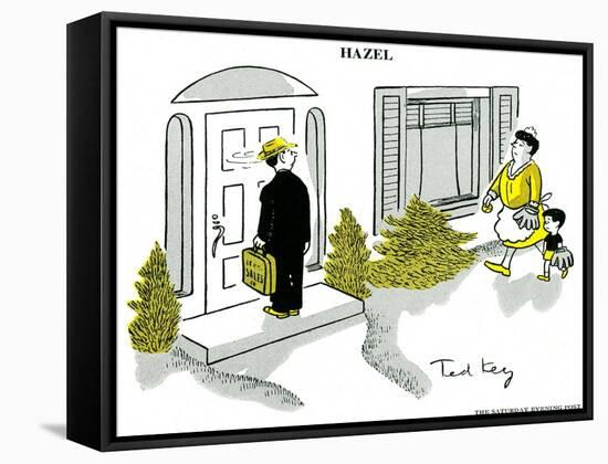 Hazel Cartoon-Ted Key-Framed Stretched Canvas