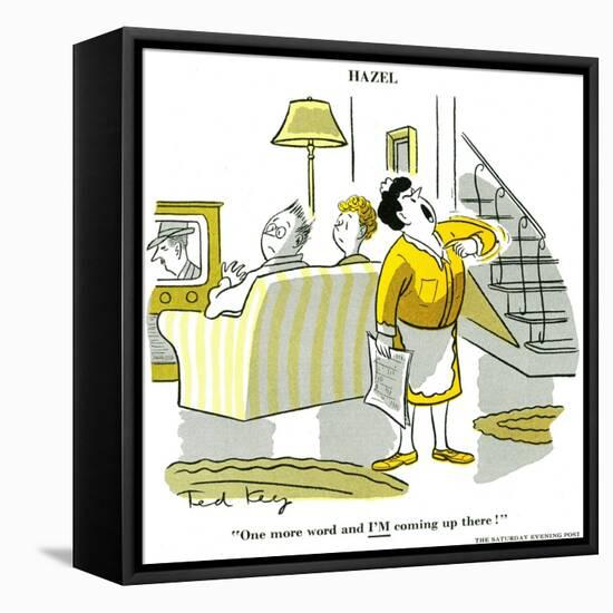 Hazel Cartoon-Ted Key-Framed Stretched Canvas