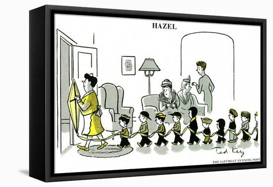 Hazel Cartoon-Ted Key-Framed Stretched Canvas