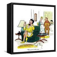 Hazel Cartoon-Ted Key-Framed Stretched Canvas