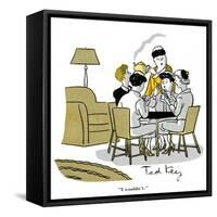 Hazel Cartoon-Ted Key-Framed Stretched Canvas