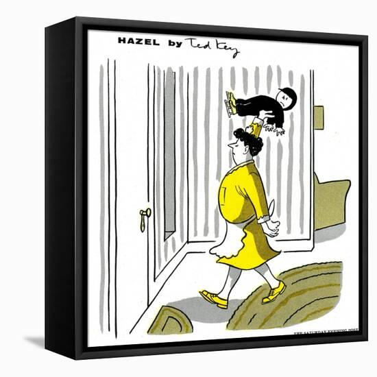 Hazel Cartoon-Ted Key-Framed Stretched Canvas