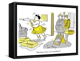 Hazel Cartoon-Ted Key-Framed Stretched Canvas