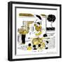 Hazel Cartoon-Ted Key-Framed Giclee Print