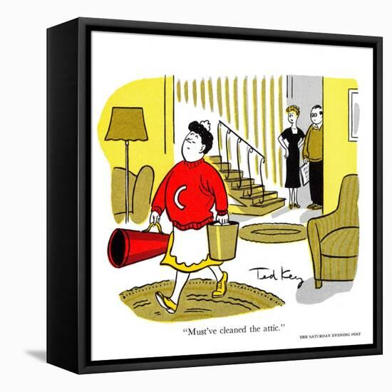 Hazel Cartoon-Ted Key-Framed Stretched Canvas