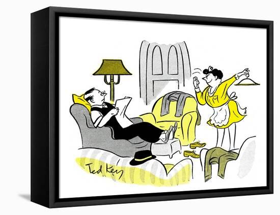 Hazel Cartoon-Ted Key-Framed Stretched Canvas