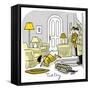 Hazel Cartoon-Ted Key-Framed Stretched Canvas