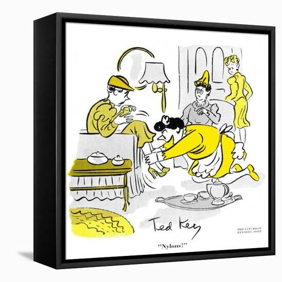 Hazel Cartoon-Ted Key-Framed Stretched Canvas