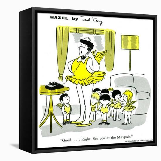 Hazel Cartoon-Ted Key-Framed Stretched Canvas