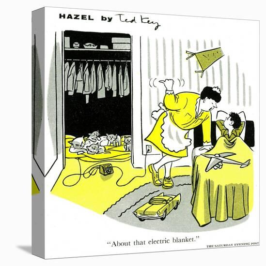 Hazel Cartoon-Ted Key-Stretched Canvas