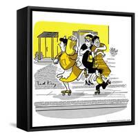 Hazel Cartoon-Ted Key-Framed Stretched Canvas