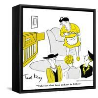 Hazel Cartoon-Ted Key-Framed Stretched Canvas