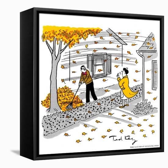 Hazel Cartoon-Ted Key-Framed Stretched Canvas