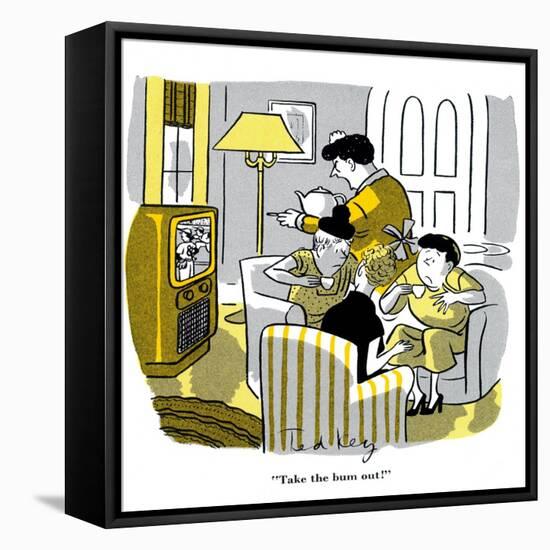 Hazel Cartoon-Ted Key-Framed Stretched Canvas