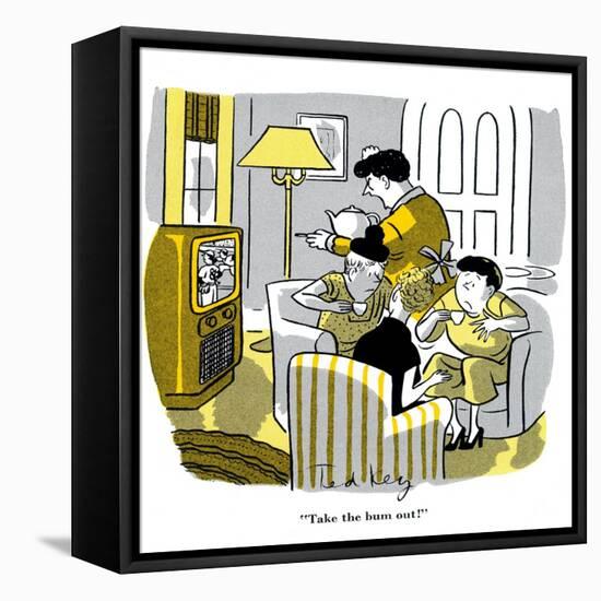 Hazel Cartoon-Ted Key-Framed Stretched Canvas