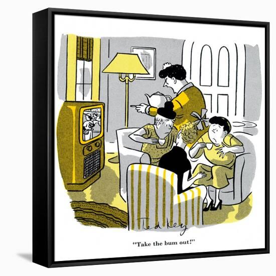 Hazel Cartoon-Ted Key-Framed Stretched Canvas