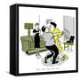 Hazel Cartoon-Ted Key-Framed Stretched Canvas