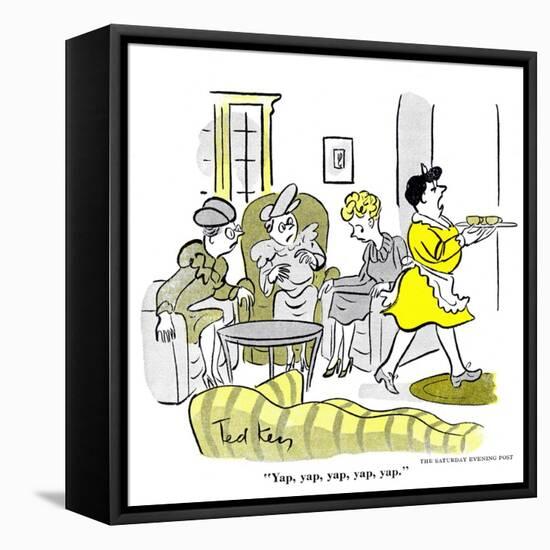 Hazel Cartoon-Ted Key-Framed Stretched Canvas