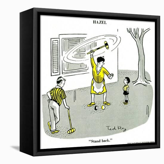 Hazel Cartoon-Ted Key-Framed Stretched Canvas