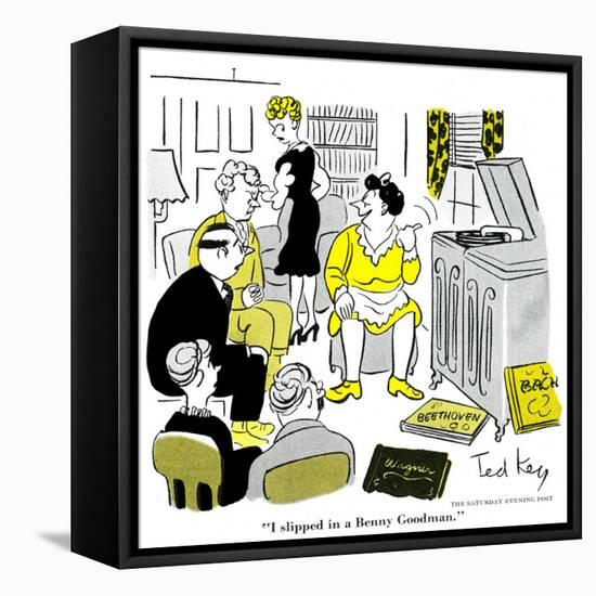 Hazel Cartoon-Ted Key-Framed Stretched Canvas