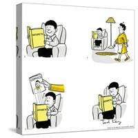 Hazel Cartoon-Ted Key-Stretched Canvas