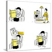 Hazel Cartoon-Ted Key-Stretched Canvas