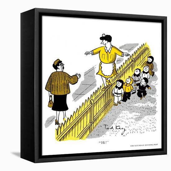 Hazel Cartoon-Ted Key-Framed Stretched Canvas