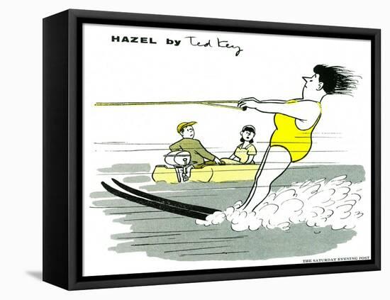Hazel Cartoon-Ted Key-Framed Stretched Canvas