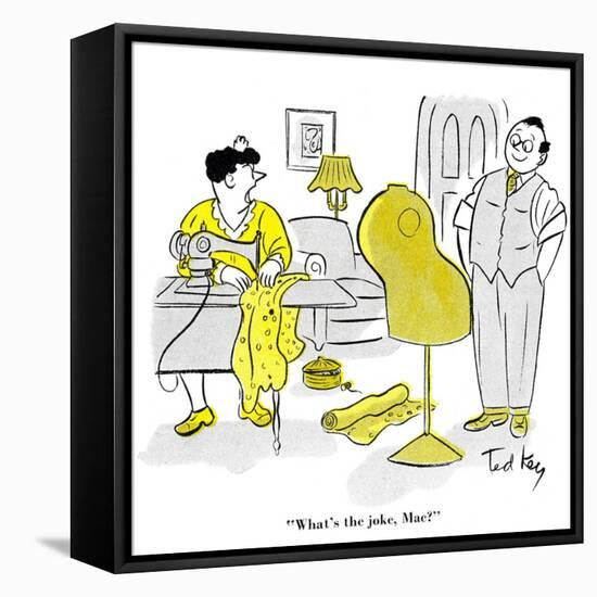 Hazel Cartoon-Ted Key-Framed Stretched Canvas