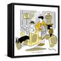 Hazel Cartoon-Ted Key-Framed Stretched Canvas