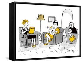 Hazel Cartoon-Ted Key-Framed Stretched Canvas