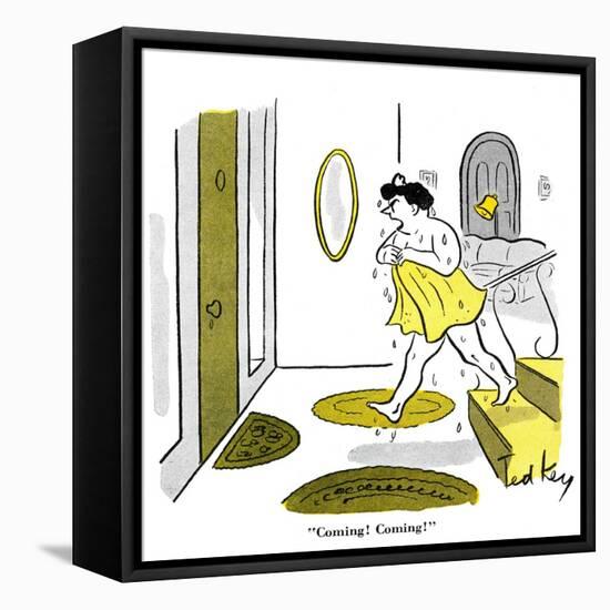 Hazel Cartoon-Ted Key-Framed Stretched Canvas