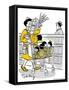 Hazel Cartoon-Ted Key-Framed Stretched Canvas