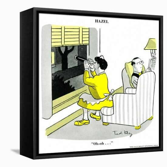 Hazel Cartoon-Ted Key-Framed Stretched Canvas