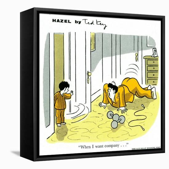 Hazel Cartoon-Ted Key-Framed Stretched Canvas