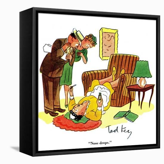 Hazel Cartoon-Ted Key-Framed Stretched Canvas