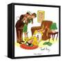 Hazel Cartoon-Ted Key-Framed Stretched Canvas